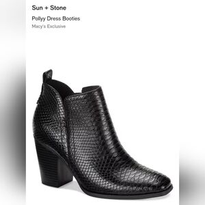 Sun + Stone Pollyy Snake Embossed Booties Size 5M NWOB